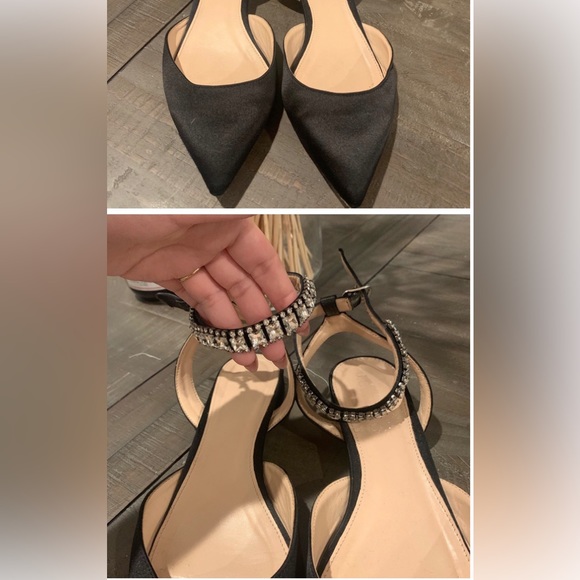 J. Crew jeweled flats size 8.5 in black